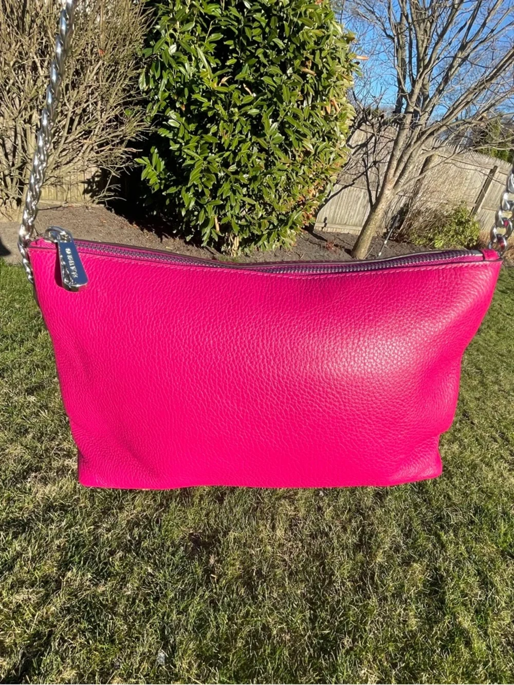 Michael Kors Hot Pink Pebbled Leather Crossbody Shoulder Bag, Pillow and Dustbag - Picture 2 of 14